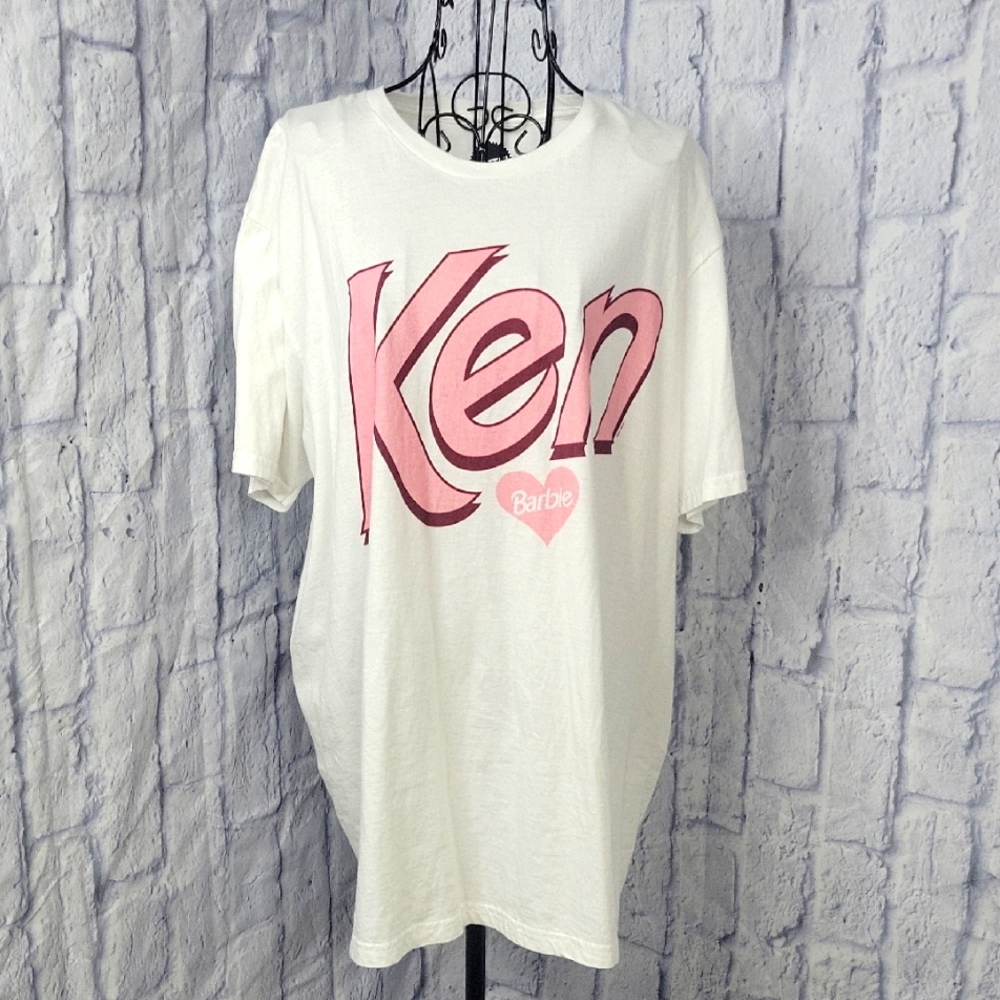 Mattel White and Pink Ken Barbie Tee